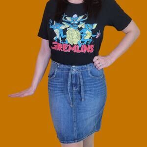 y2k Mid-Rise Denim Skirt, M